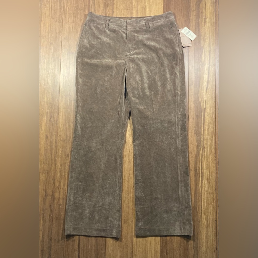 Coldwater Creek Size 14 Misses Whisper Corduroy Trouser Khaki Brown